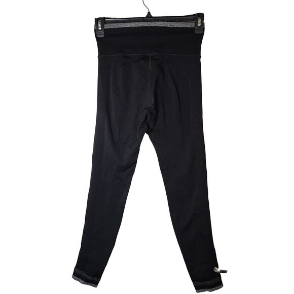 Athleta Leggings Womens Large High Waisted Gray Trim at Waist & Leg Openings - Picture 4 of 9